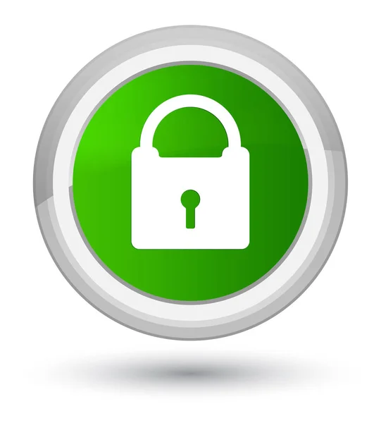 Padlock icon prime green round button — Stock Photo, Image