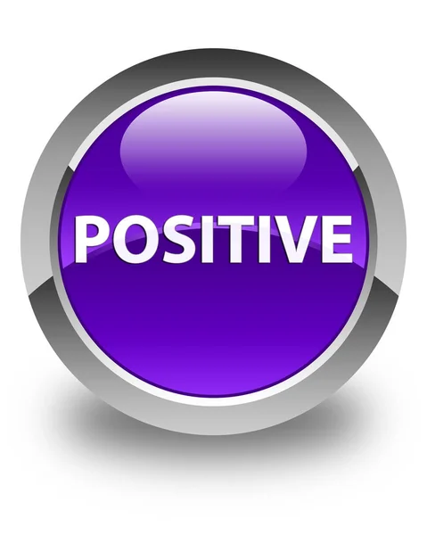 Bouton rond violet brillant positif — Photo