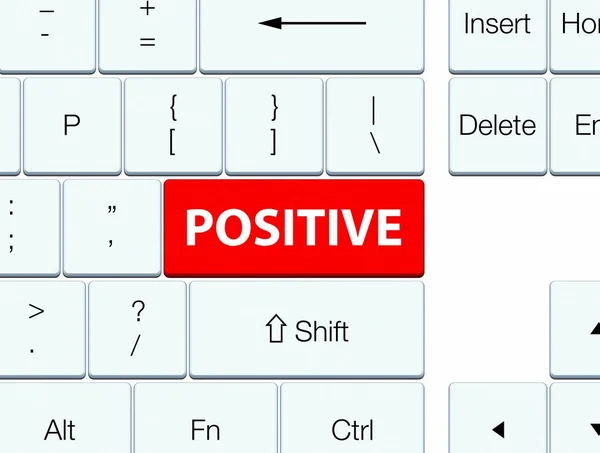 Botão de teclado vermelho positivo — Fotografia de Stock