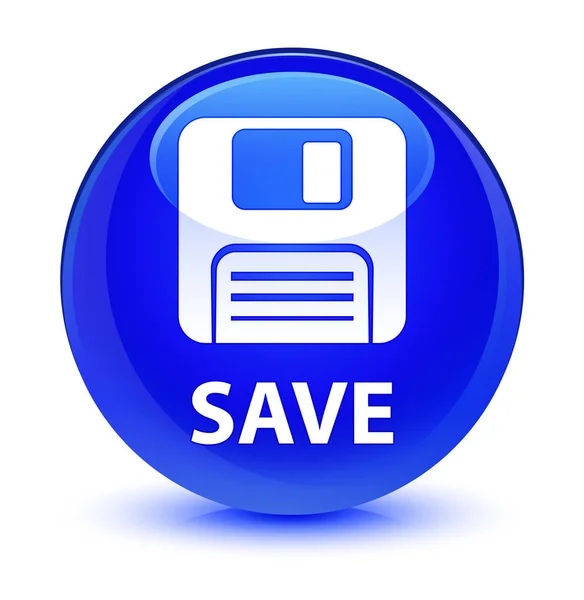 Save (floppy disk icon) glassy blue round button