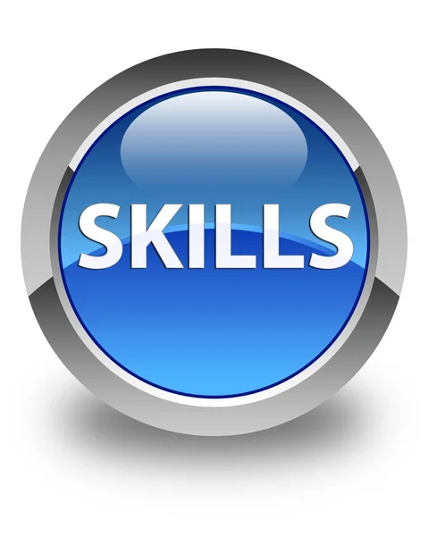 Skills glossy blue round button — Stock Photo, Image