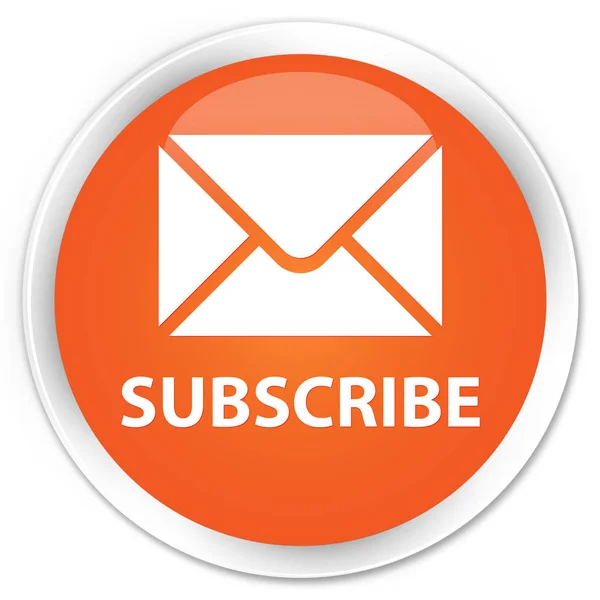 Assinar (ícone de e-mail) botão redondo laranja prémio — Fotografia de Stock