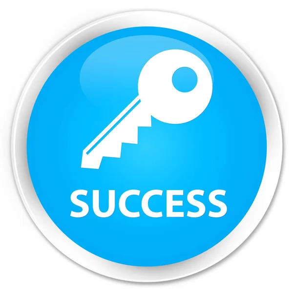 Success (key icon) premium cyan blue round button