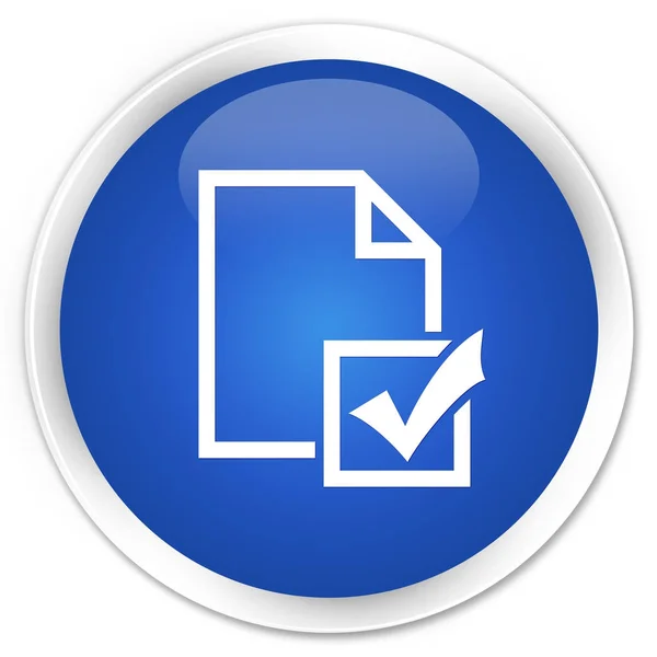 Icono de la encuesta botón redondo azul premium — Foto de Stock