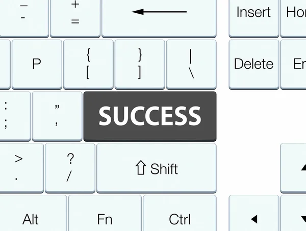 Tecla de teclado preto de sucesso — Fotografia de Stock