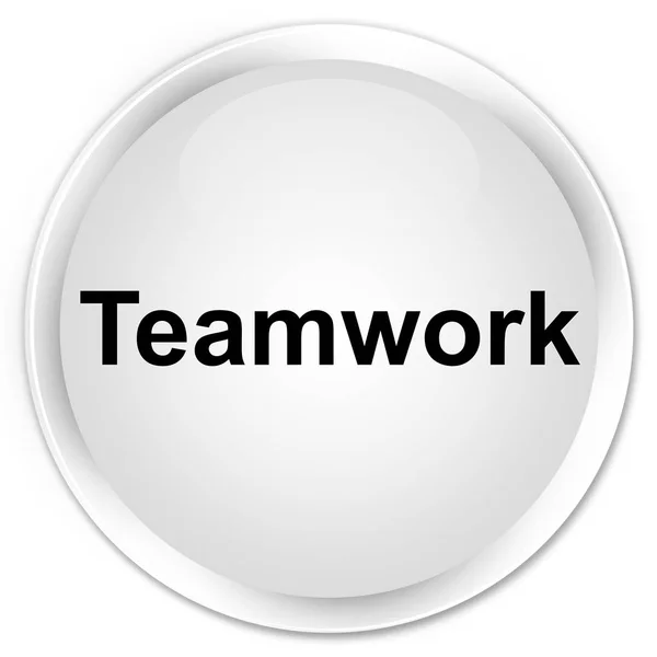 Bouton rond blanc premium Teamwork — Photo