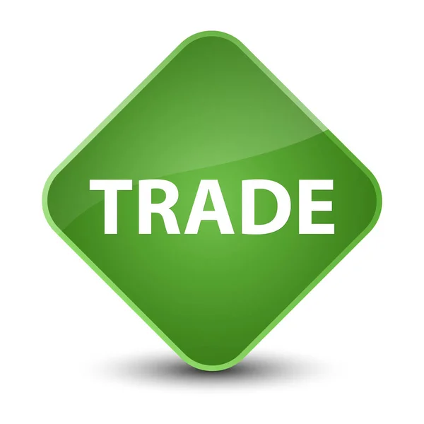 貿易のエレガントな柔らかい緑色のひし形のボタン — ストック写真
