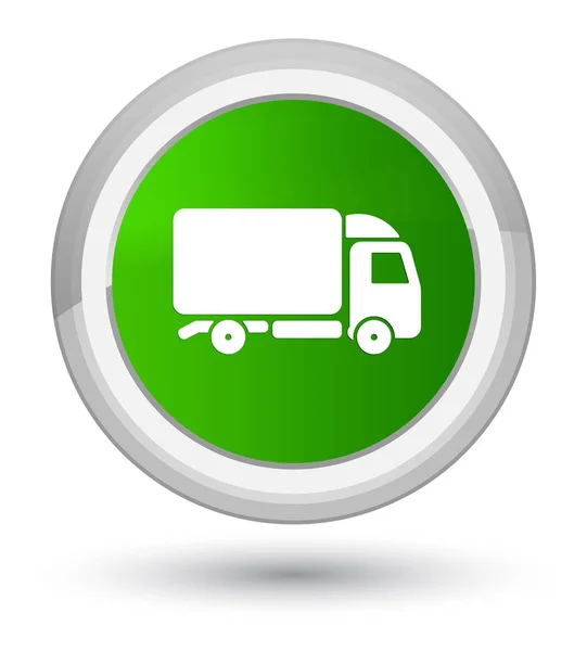 Зеленая кнопка значка грузовика — стоковое фото