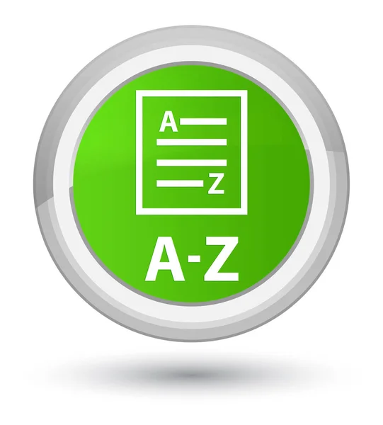 A-Z (lista sidikonen) prime mjuka gröna runda knappen — Stockfoto