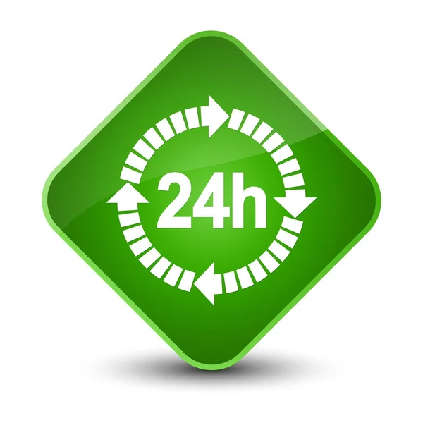 24 hours delivery icon elegant green diamond button — Stock Photo, Image