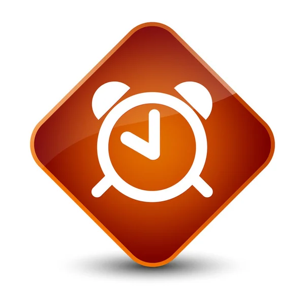 Reloj despertador icono elegante botón de diamante marrón —  Fotos de Stock