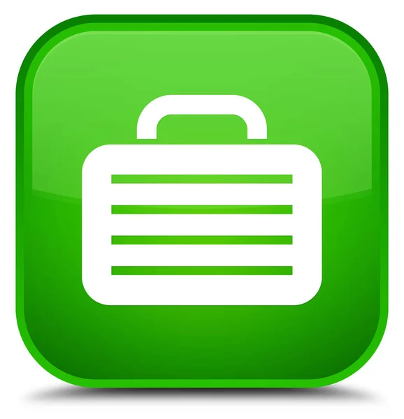 Väska-ikonen särskilda gröna fyrkantiga knappen — Stockfoto