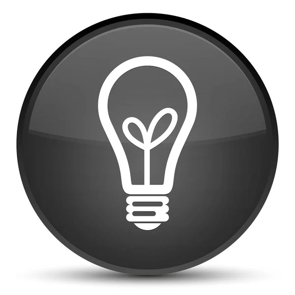 Glödlampa-ikonen speciella svarta runda knappen — Stockfoto