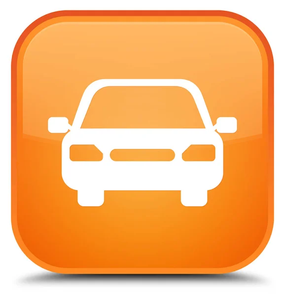 汽车图标特殊橙色方形按钮 — 图库照片
