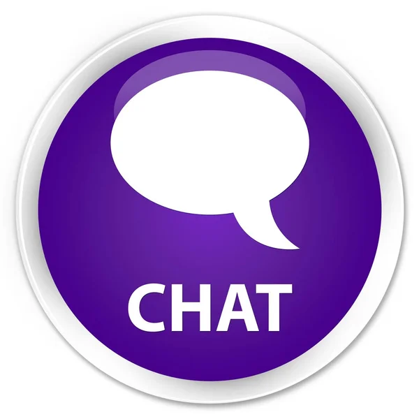 Chat prémio roxo botão redondo — Fotografia de Stock
