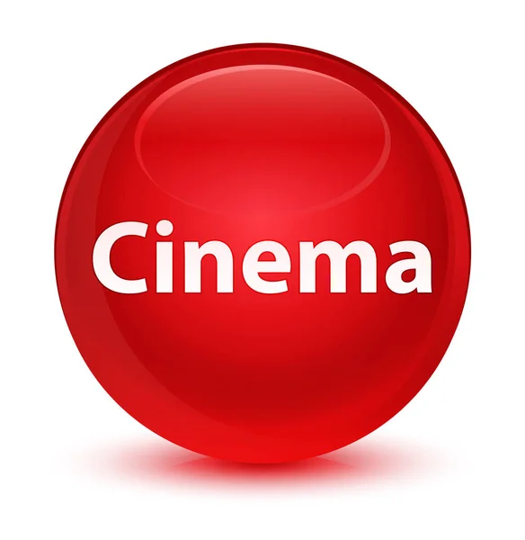 Cine glassy botón redondo rojo — Foto de Stock