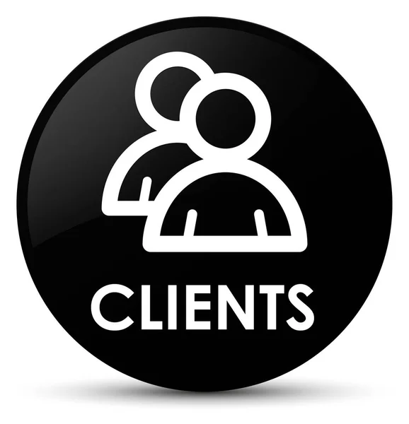 Clients (icono del grupo) botón redondo negro —  Fotos de Stock