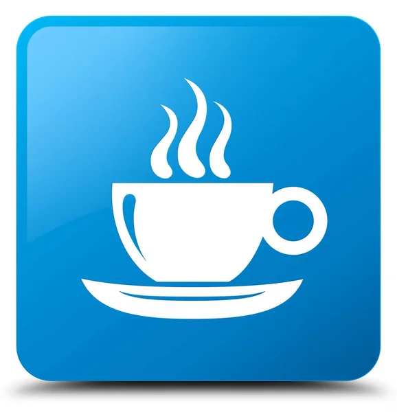 Синий квадратный значок чашки кофе — стоковое фото
