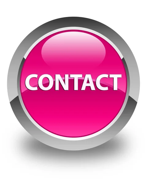 Kontaktní lesklé růžové kulaté tlačítko — Stock fotografie