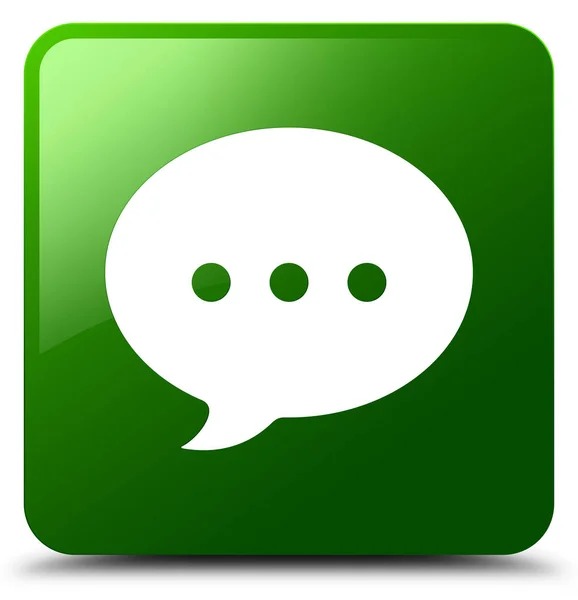 Tombol persegi hijau ikon percakapan — Stok Foto