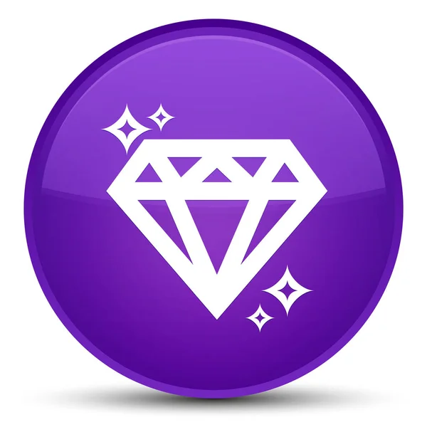 Icona diamante speciale pulsante rotondo viola — Foto Stock