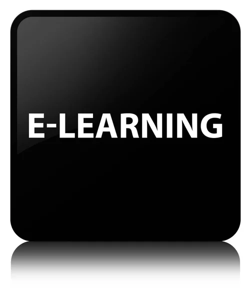 E-learning czarny kwadratowy przycisk — Zdjęcie stockowe