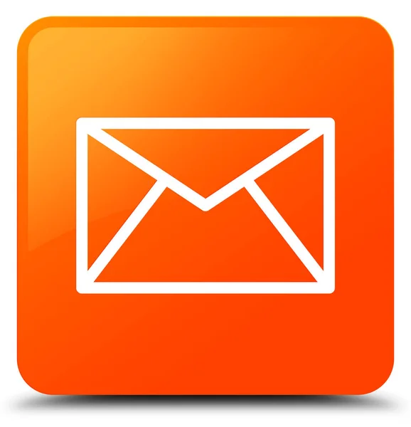 Email icon orange square button — Stock Photo, Image