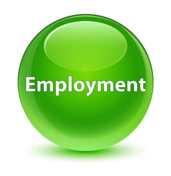 Απασχόληση υαλώδες πράσινο στρογγυλό κουμπί — Φωτογραφία Αρχείου