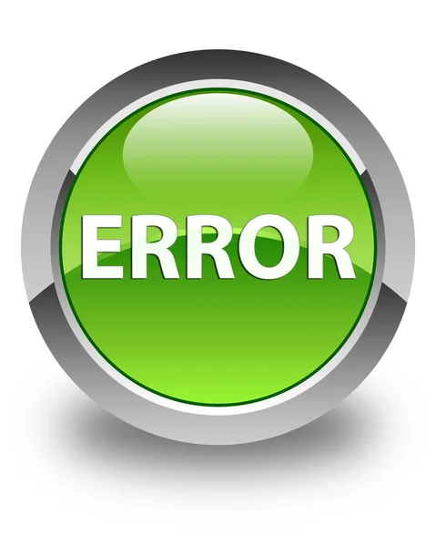 Error glossy green round button — Stock Photo, Image