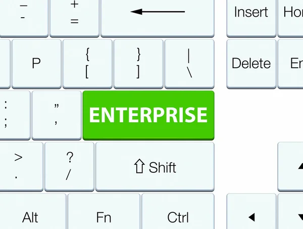 Enterprise měkké zelené klávesnici tlačítko — Stock fotografie