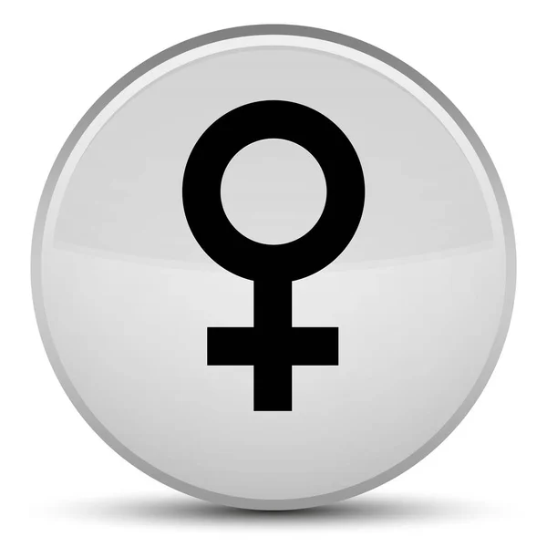 Icône signe féminin bouton rond blanc spécial — Photo