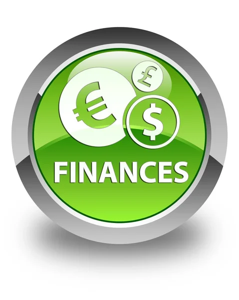 Finances (euro sign) glossy green round button — Stock Photo, Image