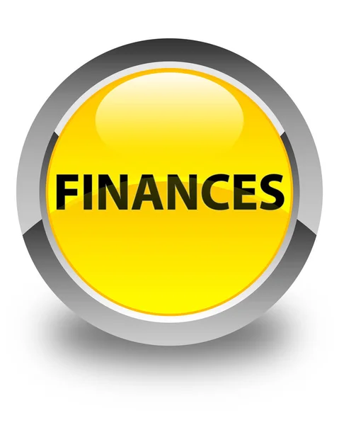 Finances glossy yellow round button — Stock Photo, Image