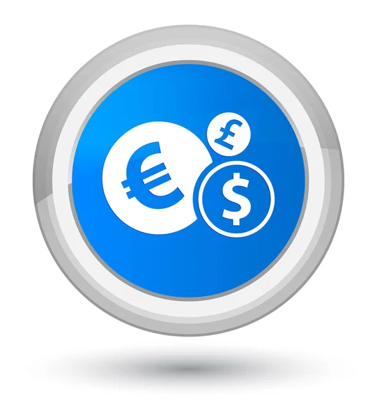 Financiën prime cyaan blauw ronde knoop van het pictogram — Stockfoto
