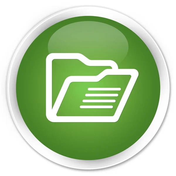 फोल्डर चिन्ह प्रीमियम मऊ हिरव्या गोल बटण — स्टॉक फोटो, इमेज