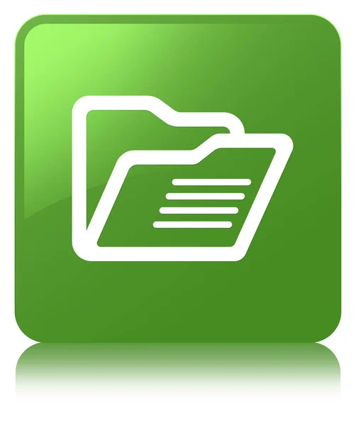 Icona della cartella pulsante quadrato verde morbido — Foto Stock