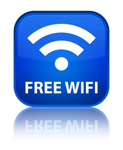 Free wifi special blue square button — Stock Photo, Image