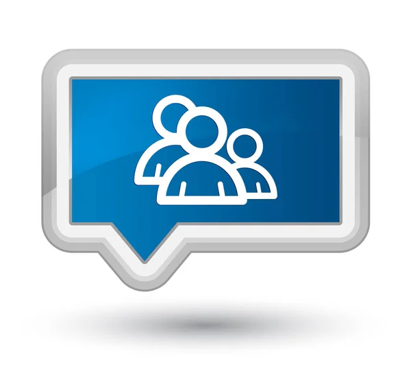 Group icon prime blue banner button — Stock Photo, Image