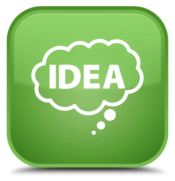 Idee zeepbel speciale zachte groene vierkante knoop van het pictogram — Stockfoto