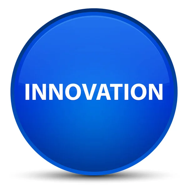 Inovace zvláštní modré kulaté tlačítko — Stock fotografie