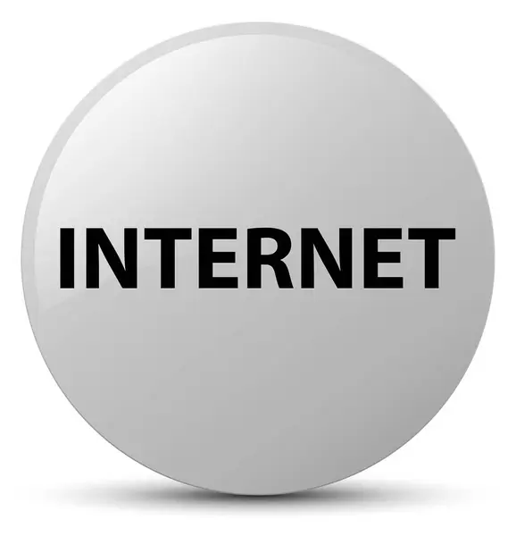 インターネットの白い円形のボタン — ストック写真