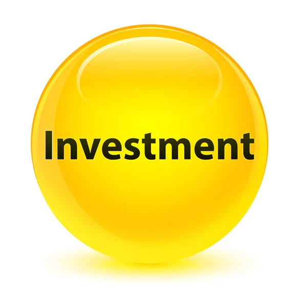 Investment glassy yellow round button — Stock Photo, Image