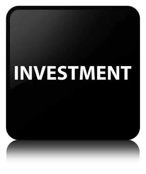 Investimento botão quadrado preto — Fotografia de Stock