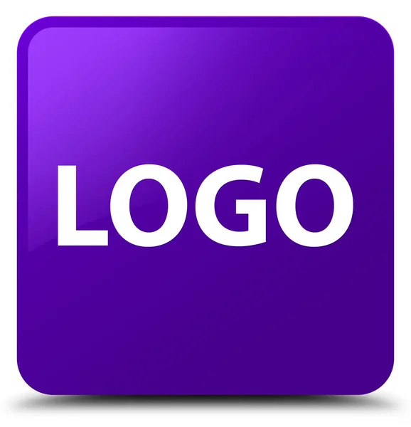 Logo roxo botão quadrado — Fotografia de Stock