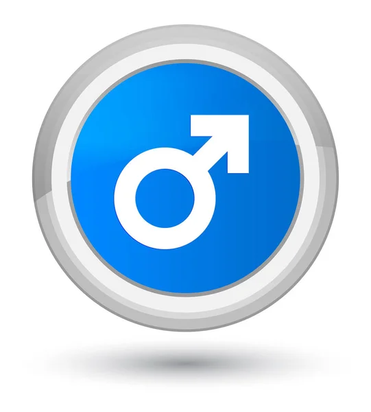 雄記号アイコン プライム シアン ブルーの丸いボタン — ストック写真