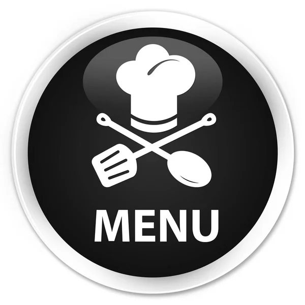 Menu (restaurant icon) premium black round button — Stock Photo, Image