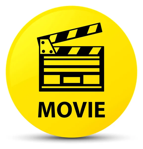 Movie (cinema clip icon) yellow round button — Stock Photo, Image