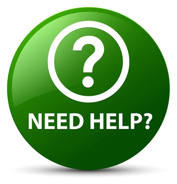 Yardım (soru simgesi) yeşil düğme yuvarlak — Stok fotoğraf