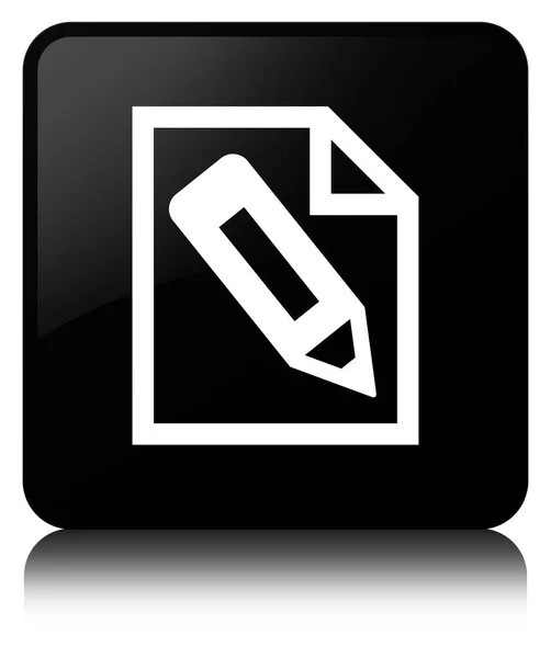 Sayfa simgesi siyah kare düğme içinde kalem — Stok fotoğraf