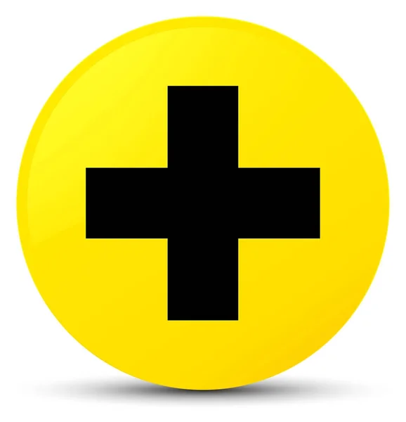 Más icono amarillo botón redondo — Foto de Stock